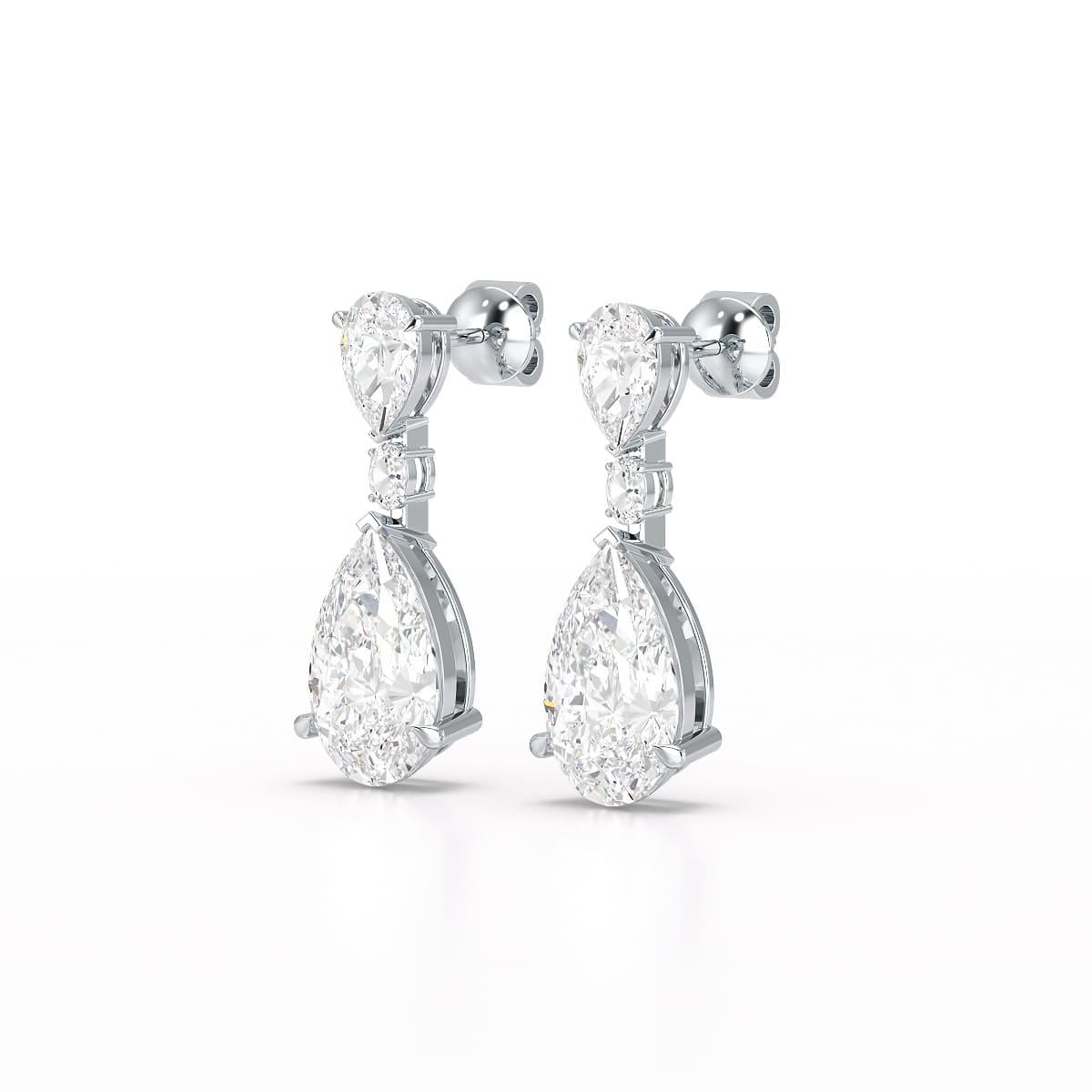 11.9 CT Pear Cut Lab Diamond Drop Earring