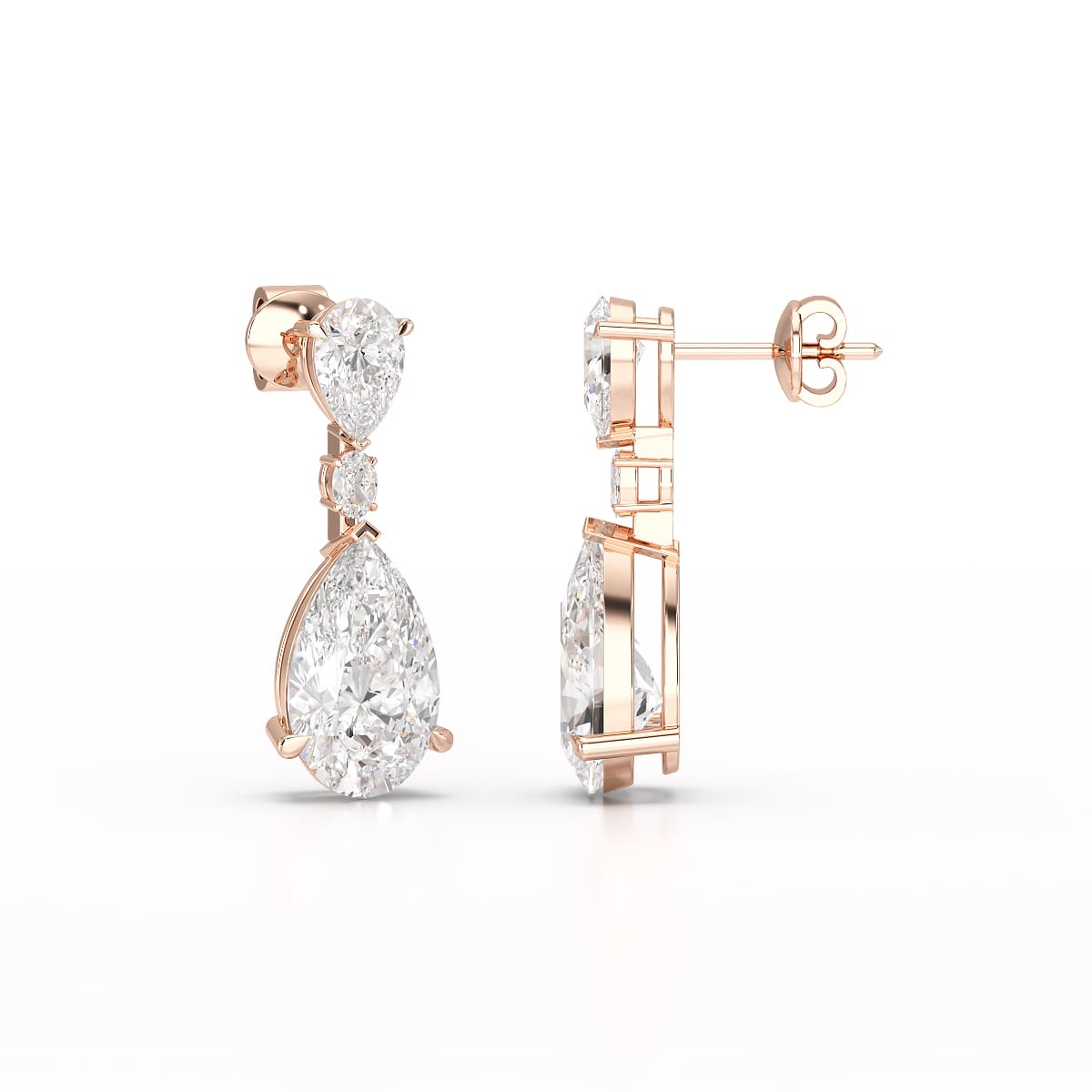 11.9 CT Pear Cut Lab Diamond Drop Earring