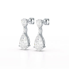 11.9 CT Pear Cut Lab Diamond Drop Earring