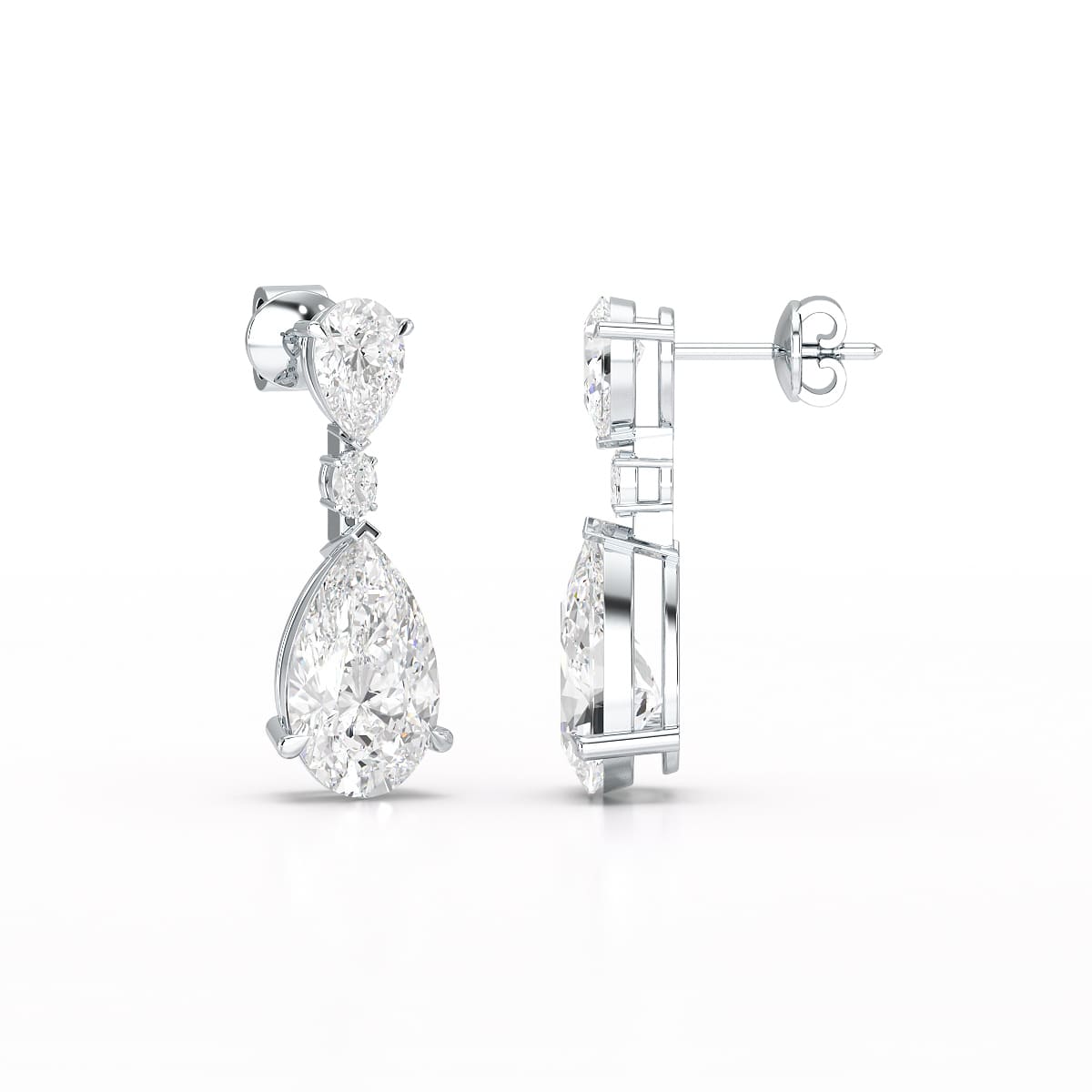 11.9 CT Pear Cut Lab Diamond Drop Earring