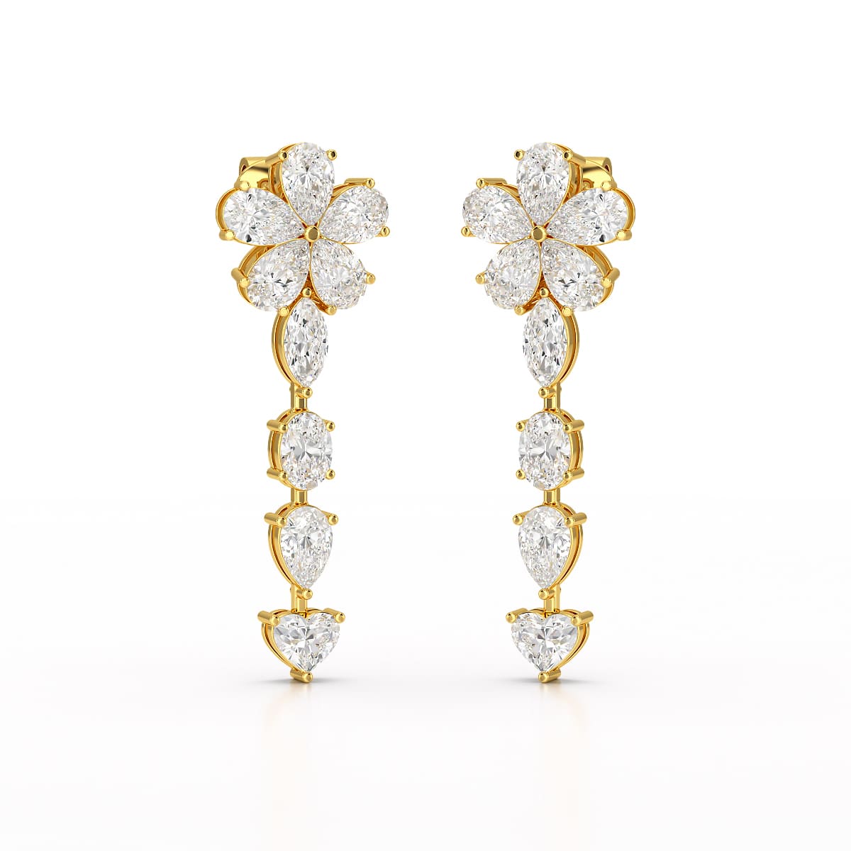 12.2 CT Pear Cut Lab Diamond Drop Earring