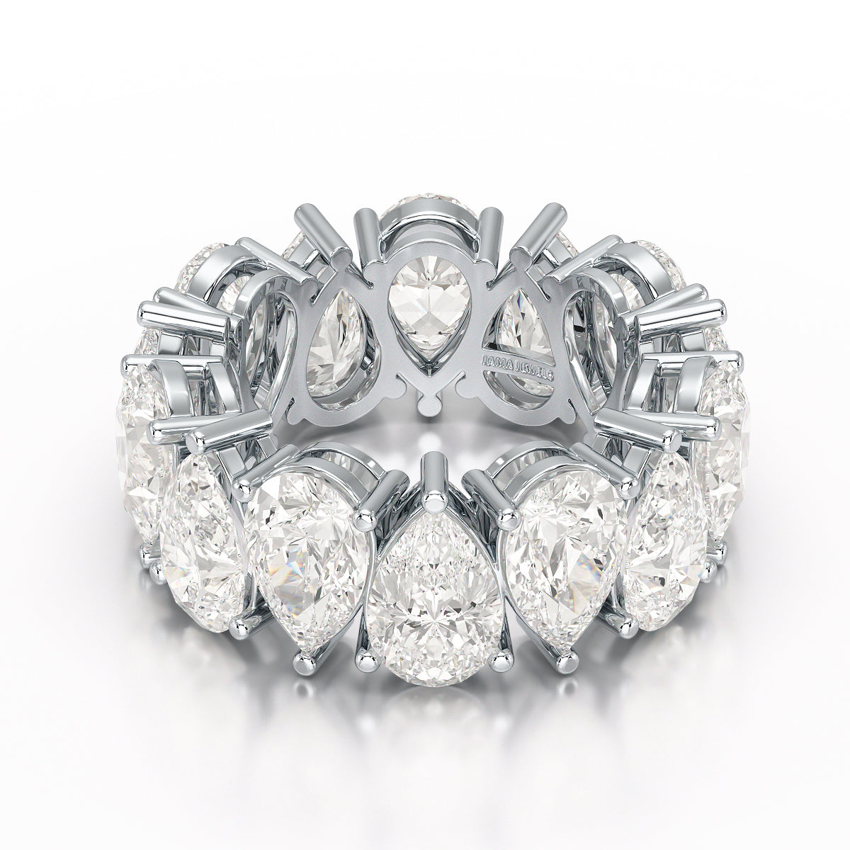 13.3 CT Pear Cut Full Eternity Lab Diamond Ring