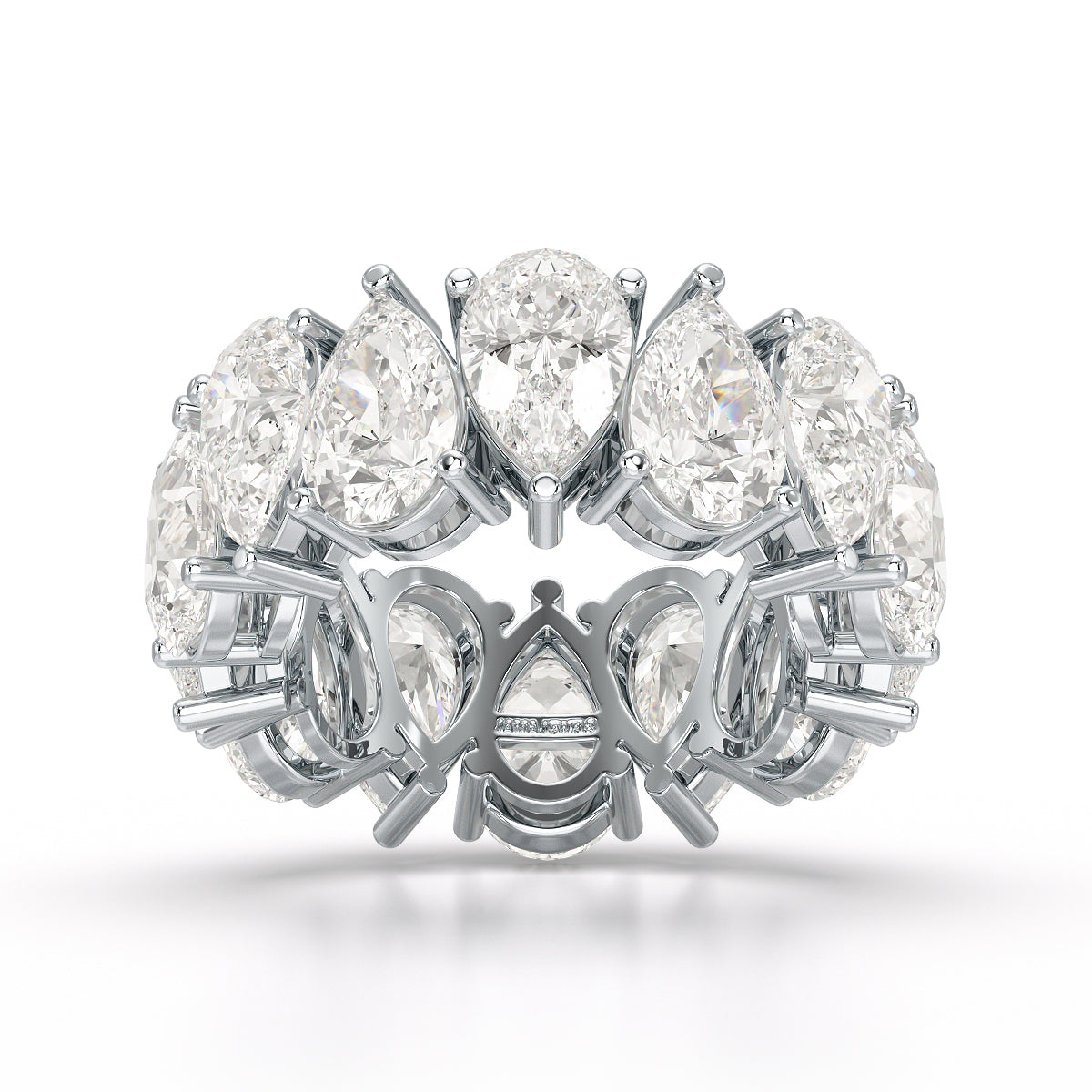 13.3 CT Pear Cut Full Eternity Lab Diamond Ring