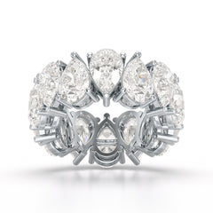 13.3 CT Pear Cut Full Eternity Lab Diamond Ring