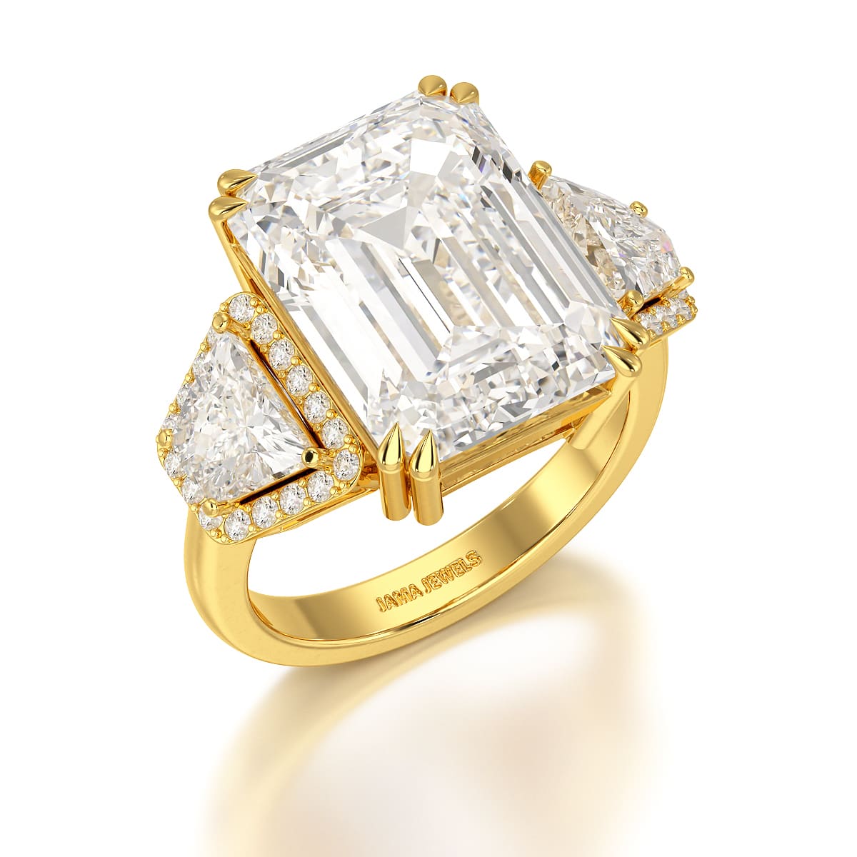 13.49 CT Emerald Cut Lab Diamond Ring