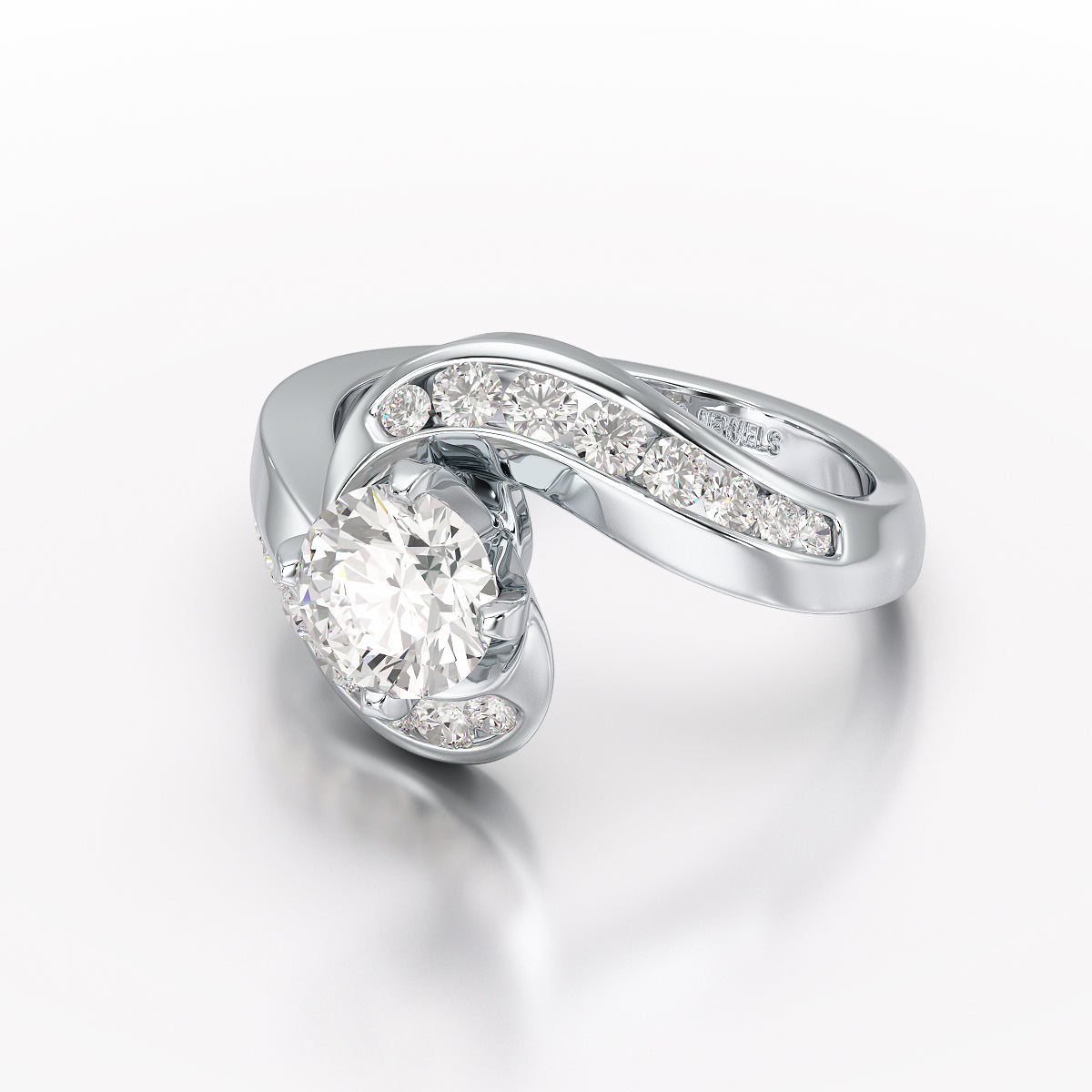Lab Diamond Twist Design 1.61 CT Engagement Ring - Jama Jewels 