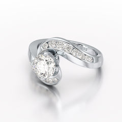 Lab Diamond Twist Design 1.61 CT Engagement Ring - Jama Jewels 