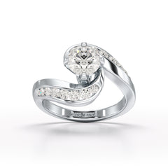 Lab Diamond Twist Design 1.61 CT Engagement Ring - Jama Jewels 