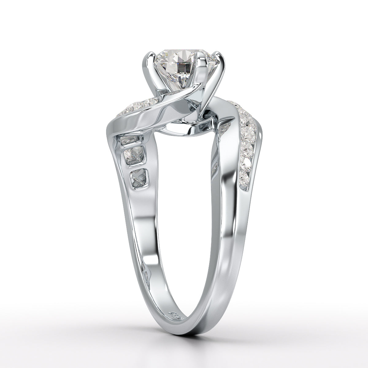Lab Diamond Twist Design 1.61 CT Engagement Ring - Jama Jewels 