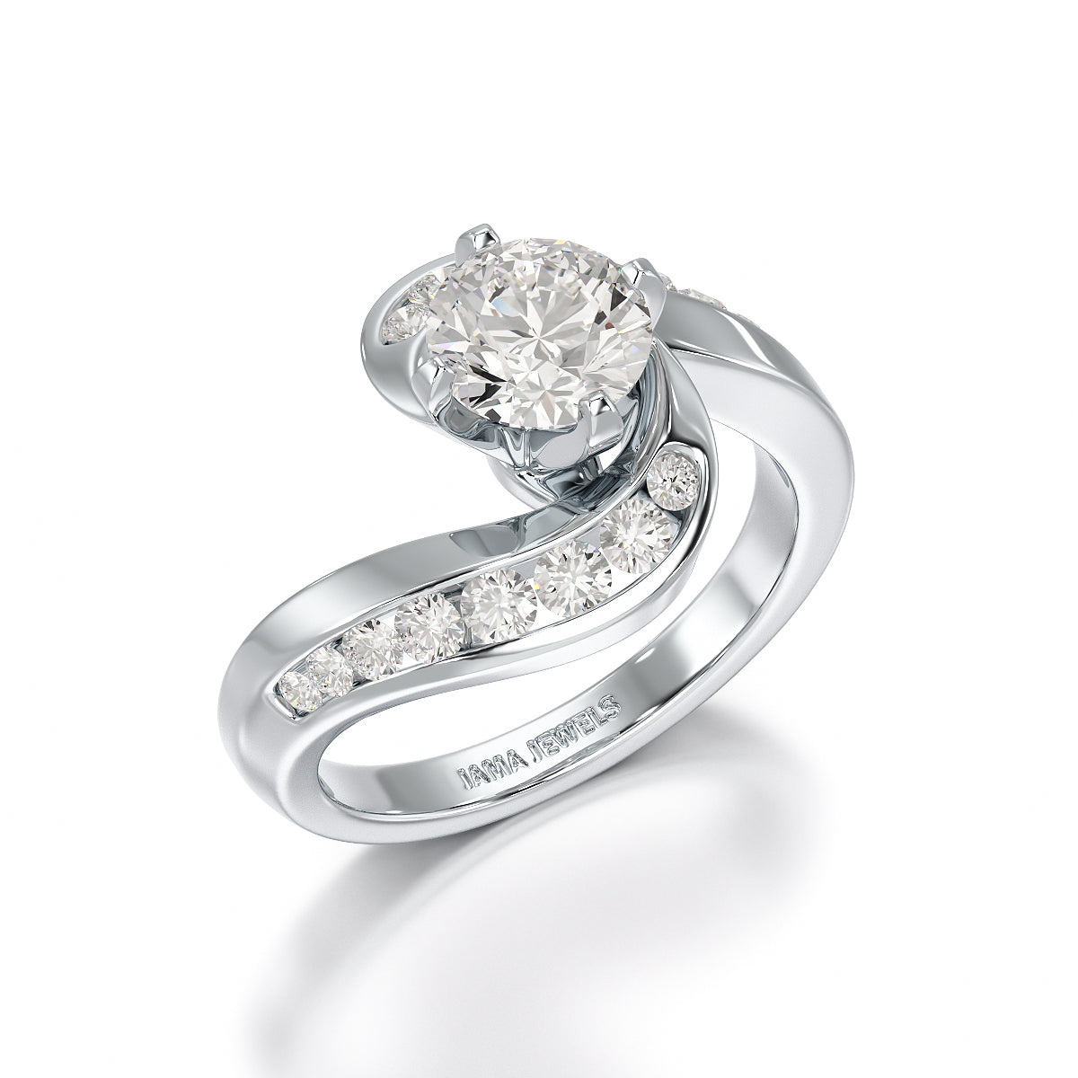 Lab Diamond Twist Design 1.61 CT Engagement Ring - Jama Jewels 