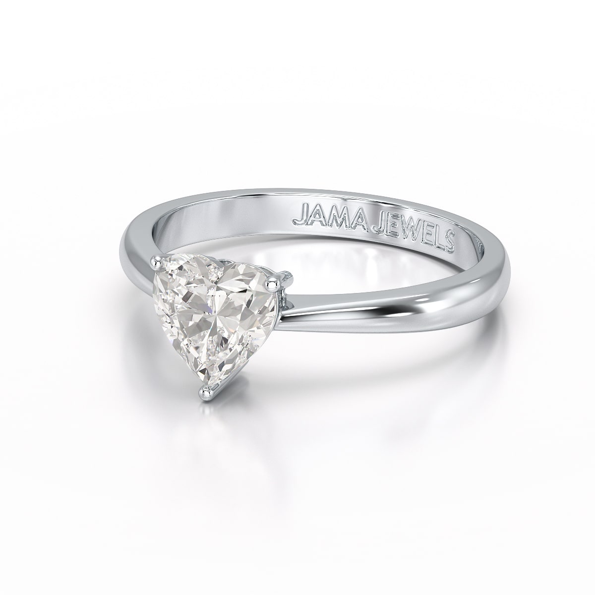 1 Ct Heart Shaped Solitaire Lab Diamond Ring