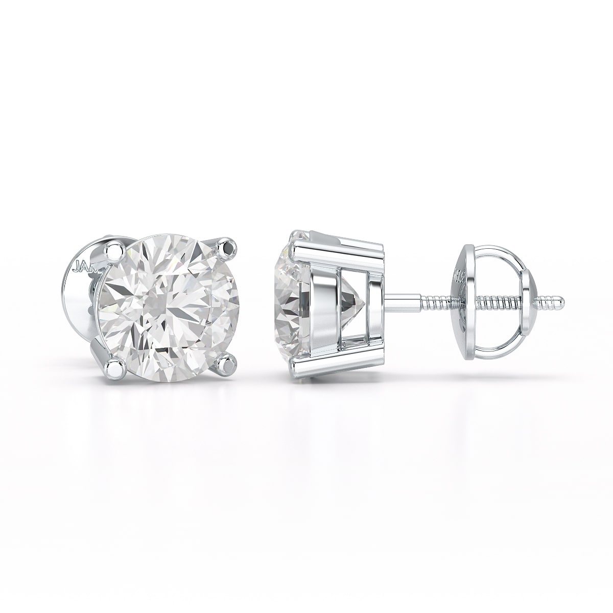 1 Carat Studs Lab Diamond Round Earrings