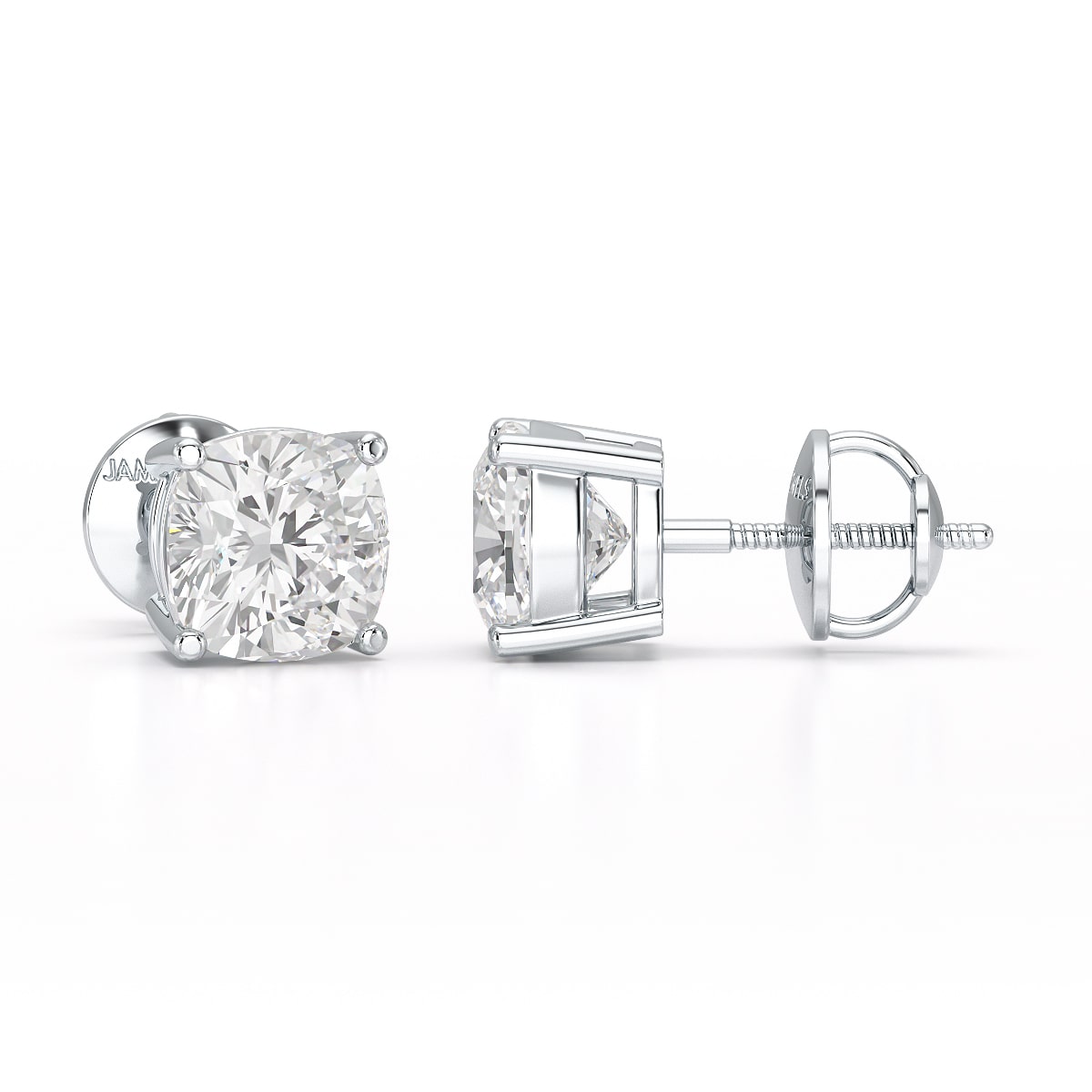 1 CT Cushion Lab Diamond Stud Earrings