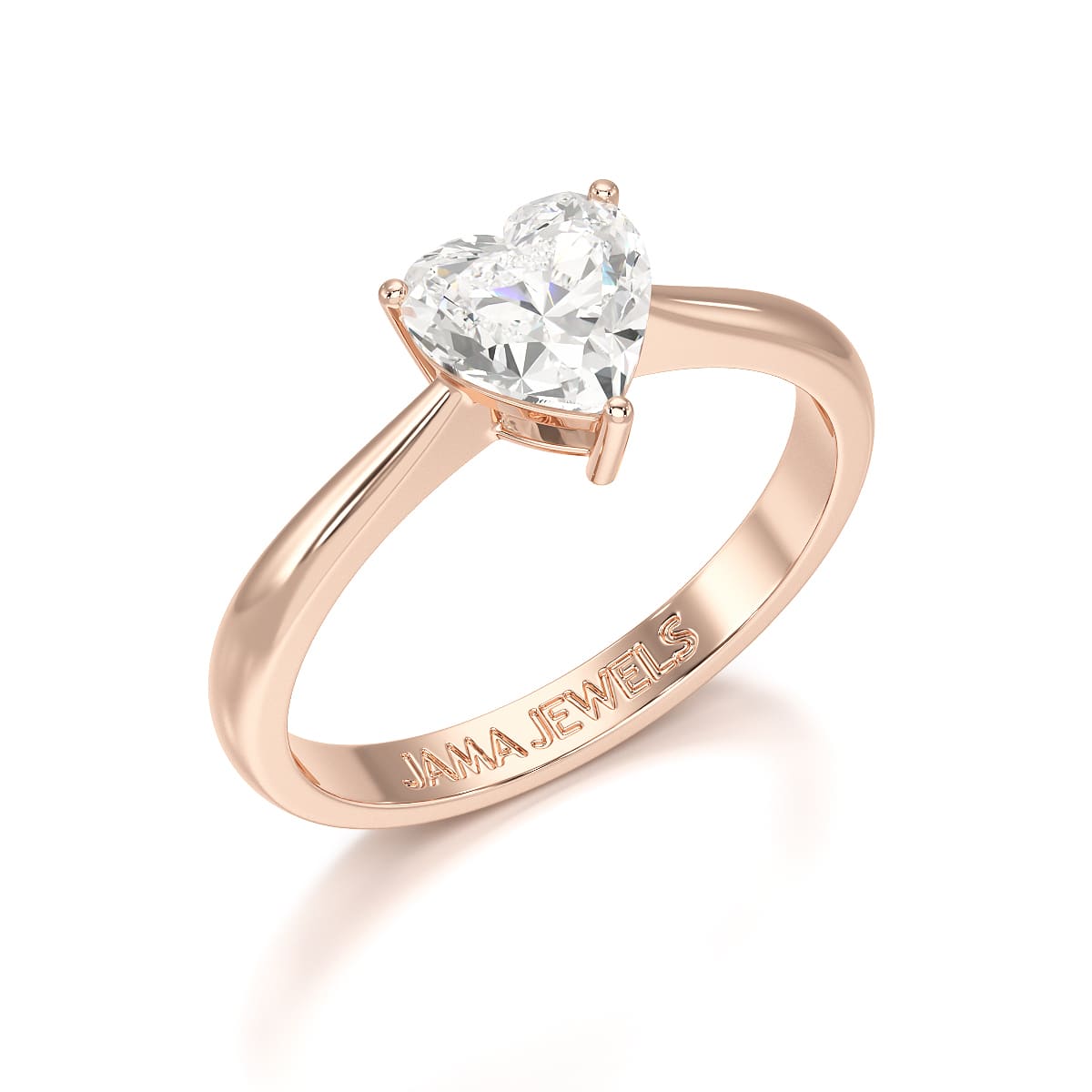 1 CT Heart Shaped Solitaire Lab Diamond Ring