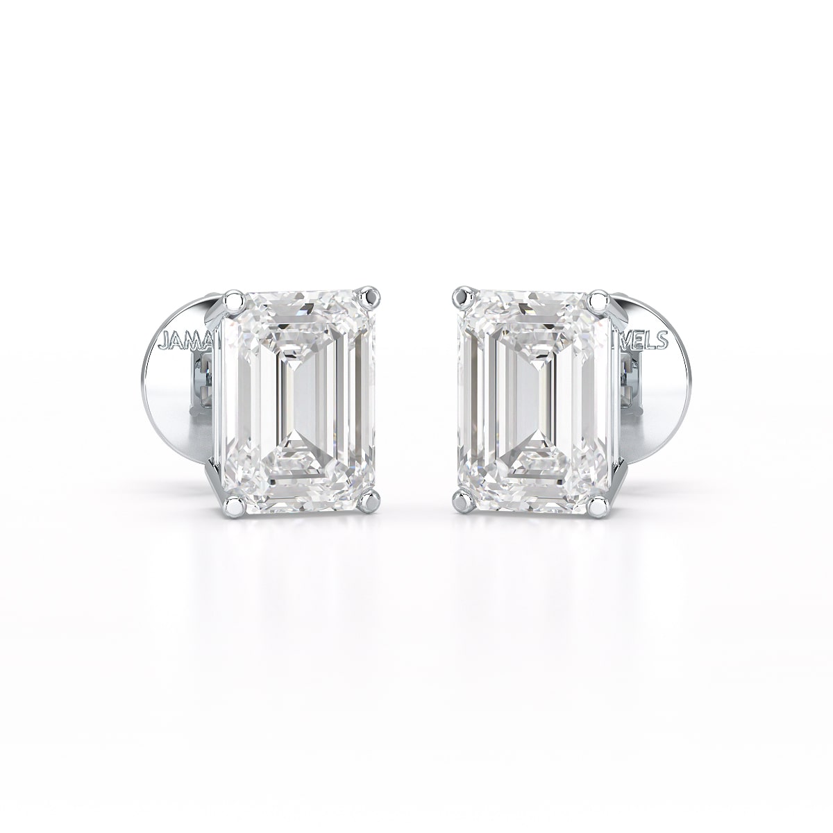 1 Ct Emerald Pair Solitaire Lab Diamond Earrings