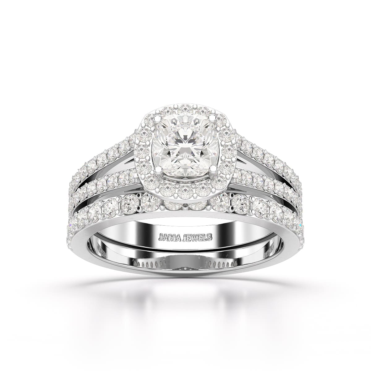 2.12 CT Cushion Cut Halo Lab Diamond  Ring