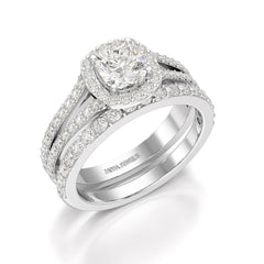 2.12 CT Cushion Cut Halo Lab Diamond  Ring