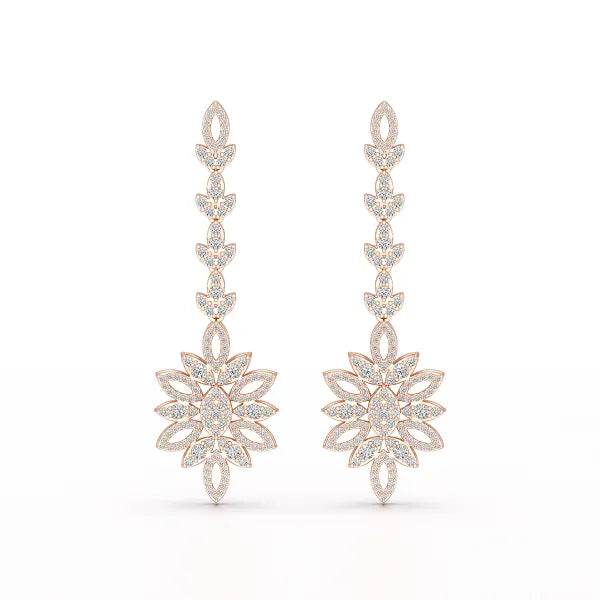 2.15 CT Lab Diamond Dangle Wedding Earring