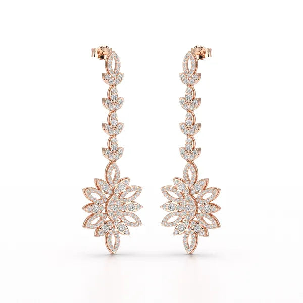 2.15 CT Lab Diamond Dangle Wedding Earring