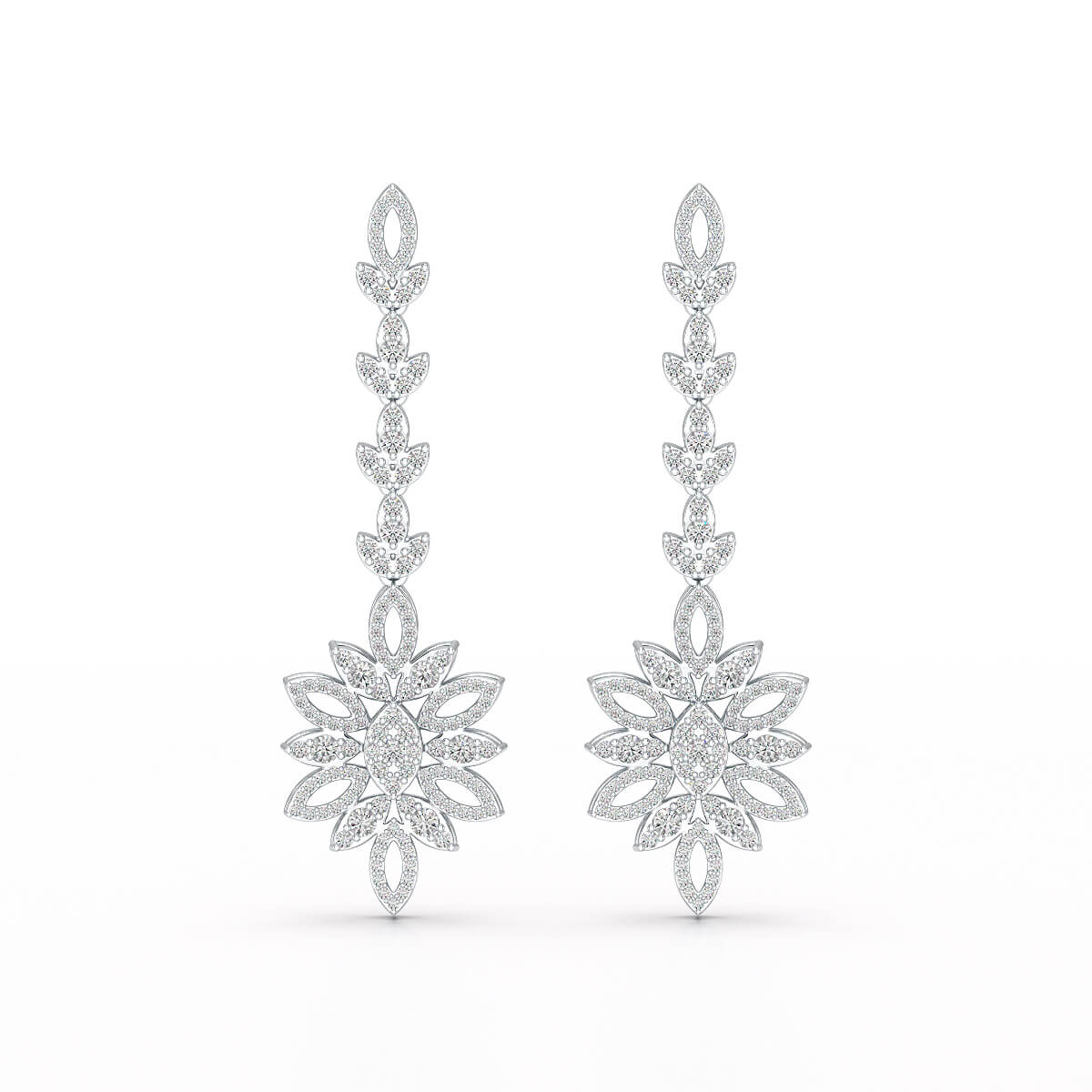 2.15 CT Lab Diamond Dangle Wedding Earring