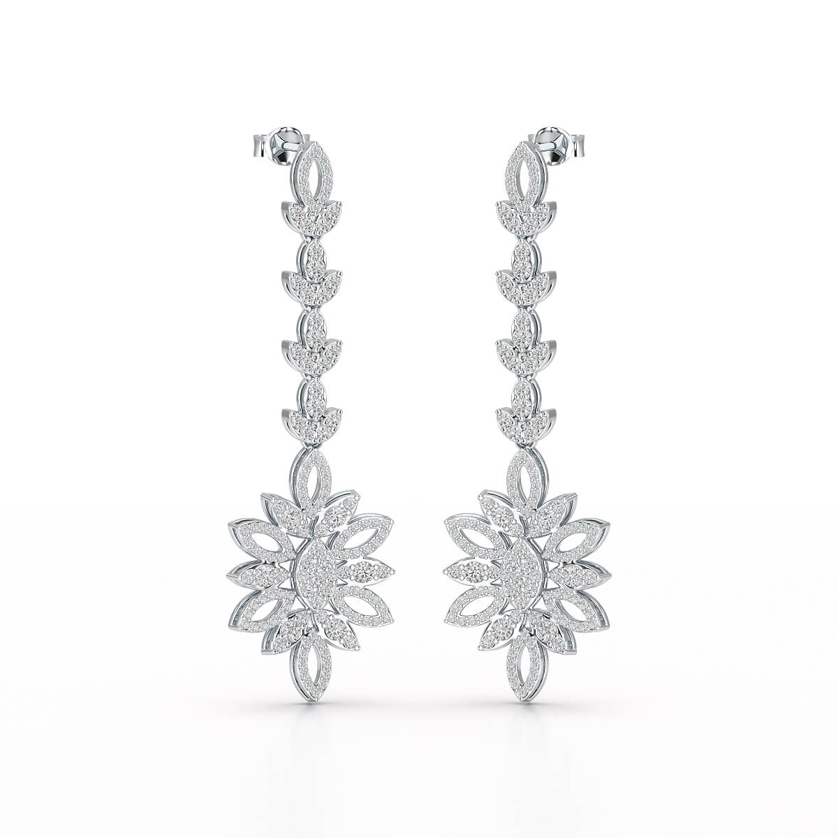 2.15 CT Lab Diamond Dangle Wedding Earring