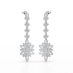 2.15 CT Lab Diamond Dangle Wedding Earring
