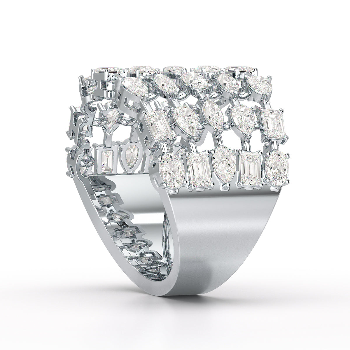2.16 CT Multi Shape Layered Lab Diamond Ring