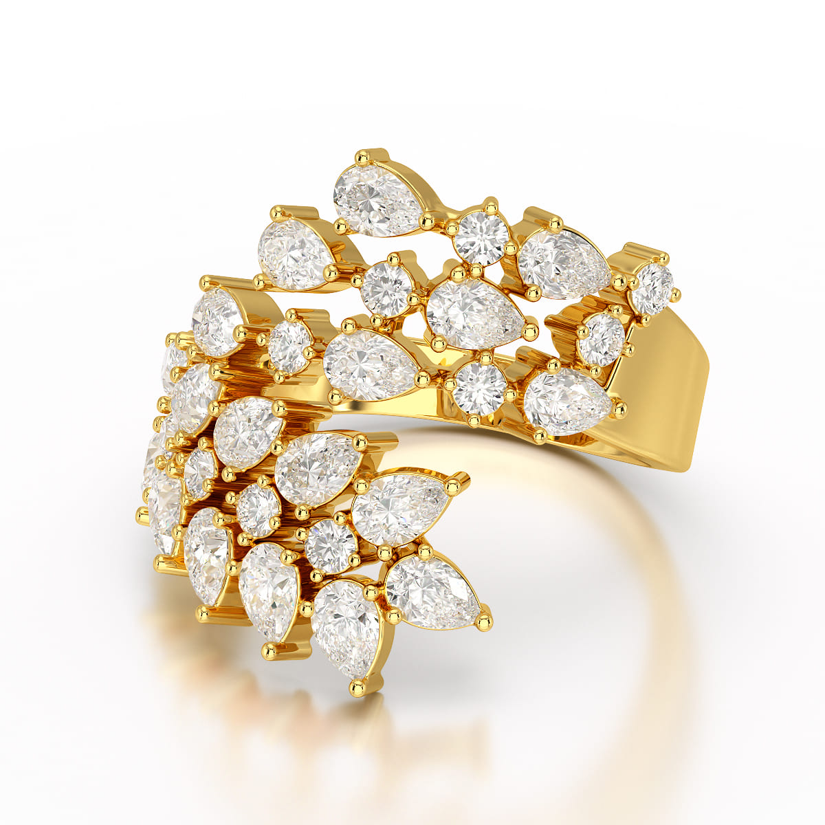 2.1 CT Lab Diamond Pear Cut Fancy Ring