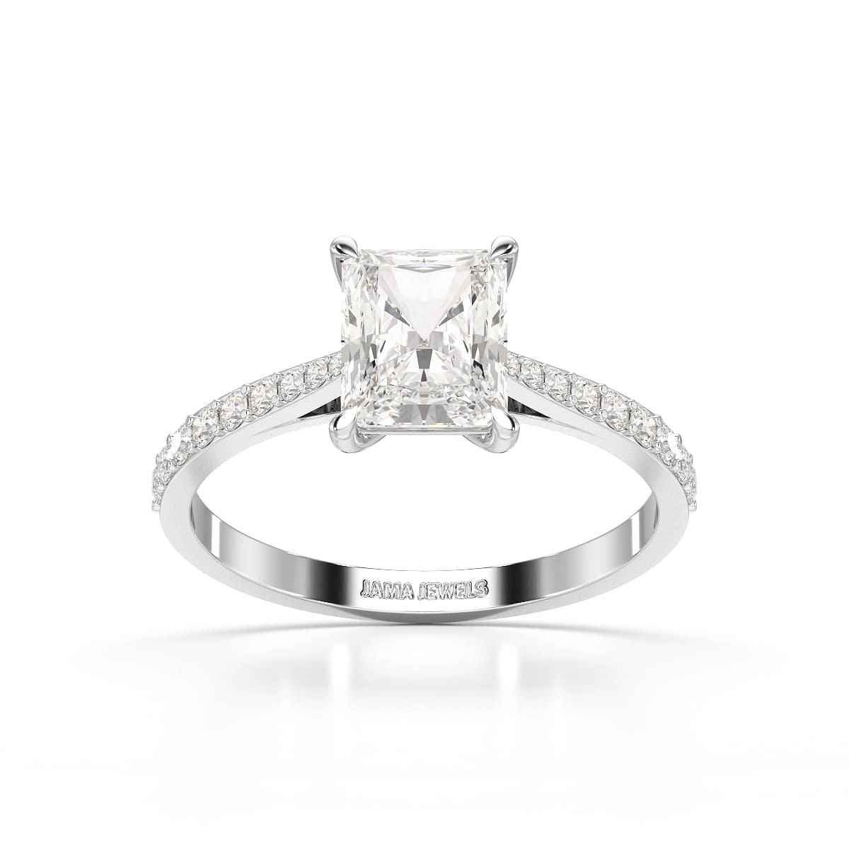 2.28 CT Solitaire Emerald Cut Lab Diamond Ring