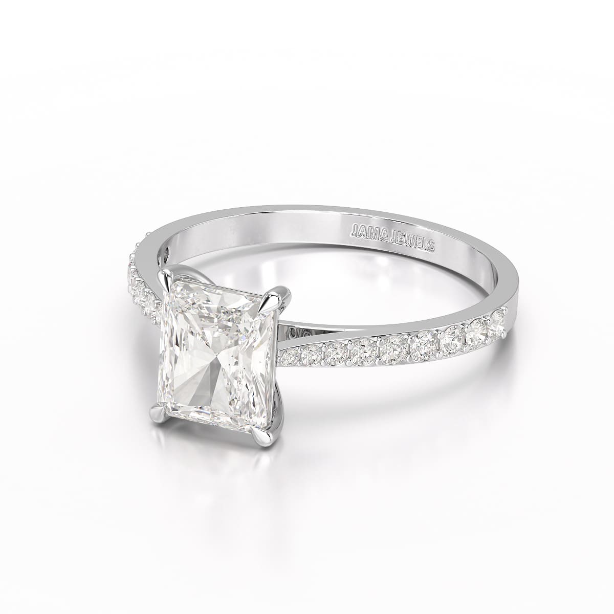 2.28 CT Solitaire Emerald Cut Lab Diamond Ring