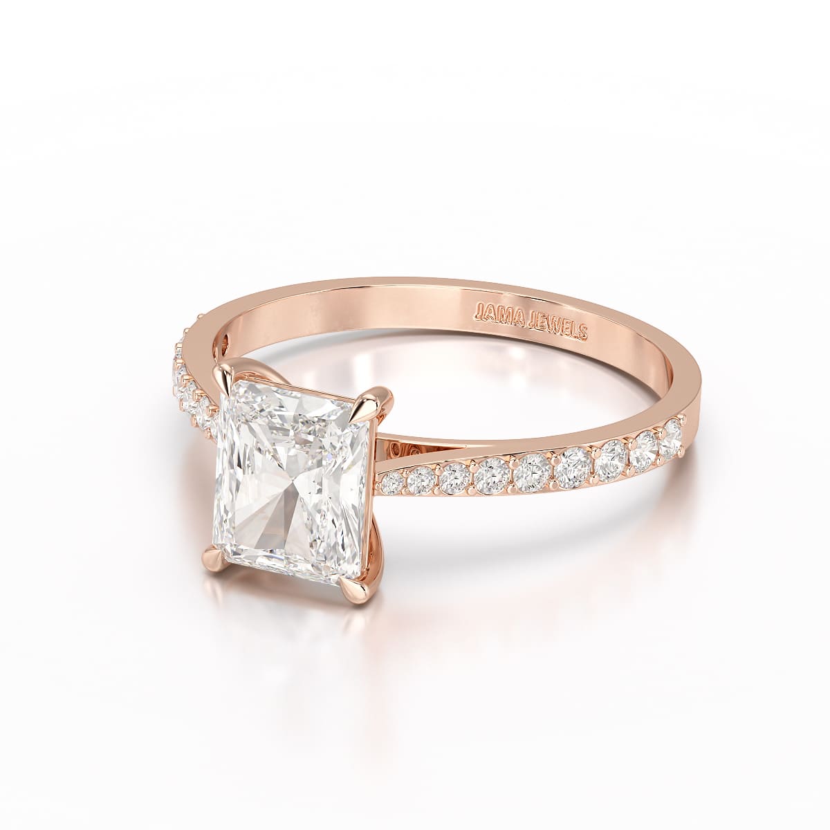 2.28 CT Solitaire Emerald Cut Lab Diamond Ring