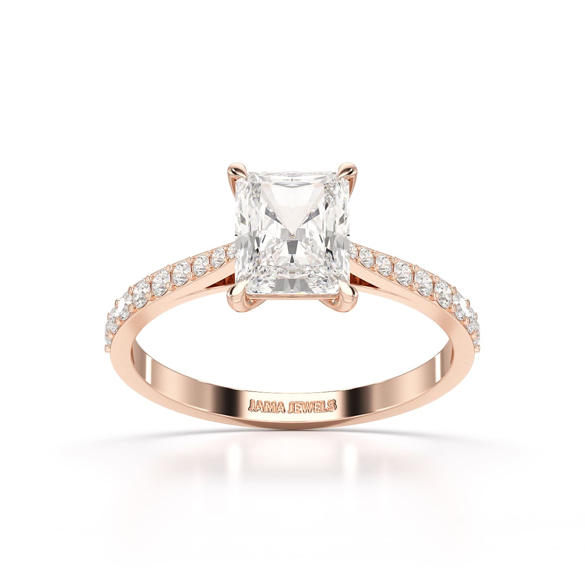 2.28 CT Solitaire Emerald Cut Lab Diamond Ring