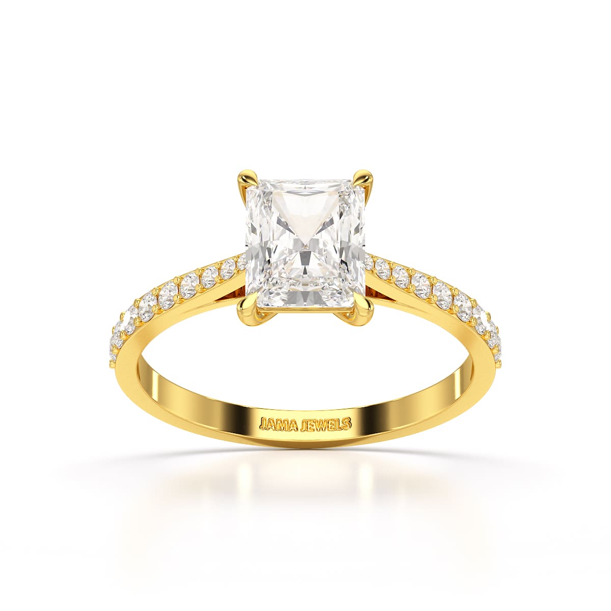 2.28 CT Solitaire Emerald Cut Lab Diamond Ring