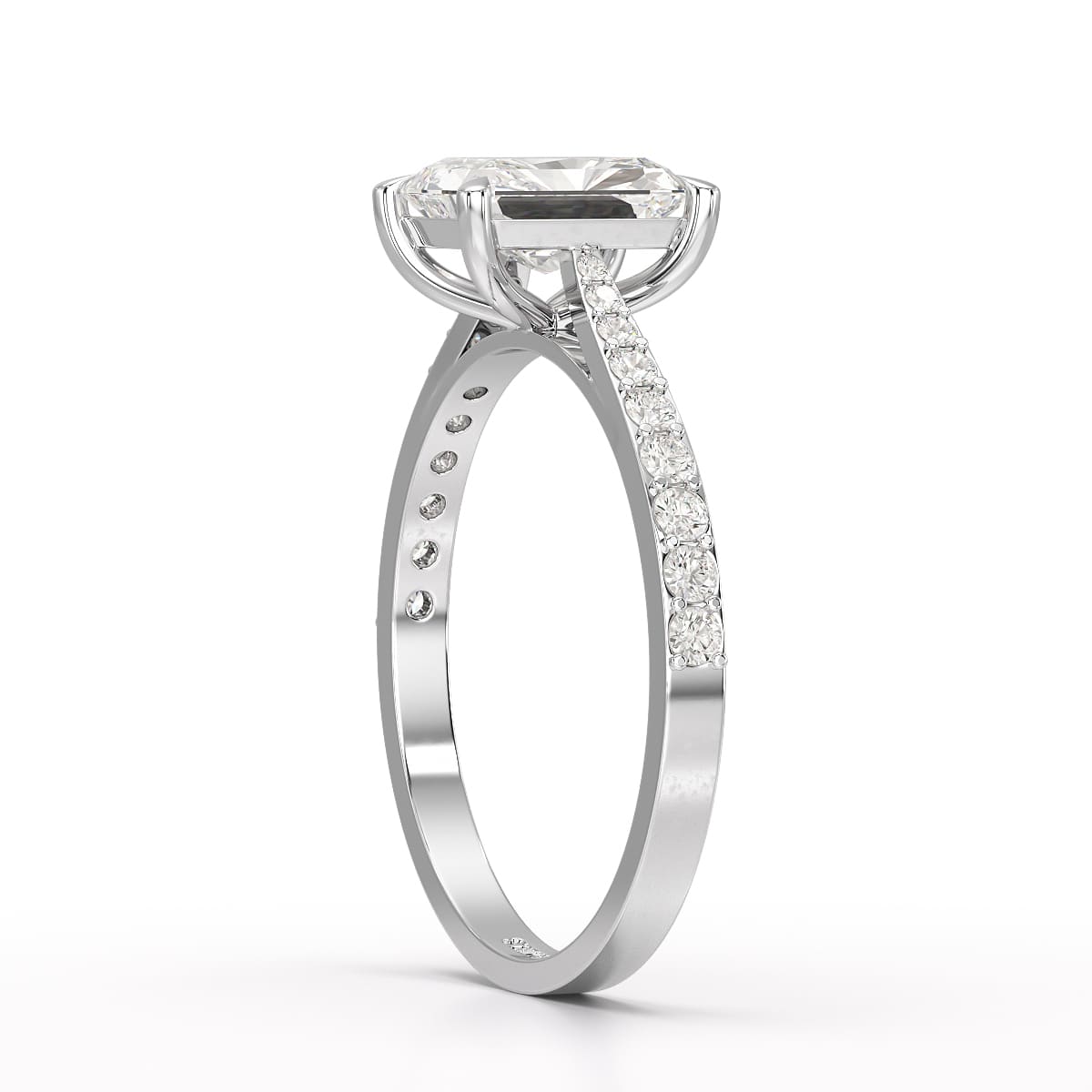 2.28 CT Solitaire Emerald Cut Lab Diamond Ring