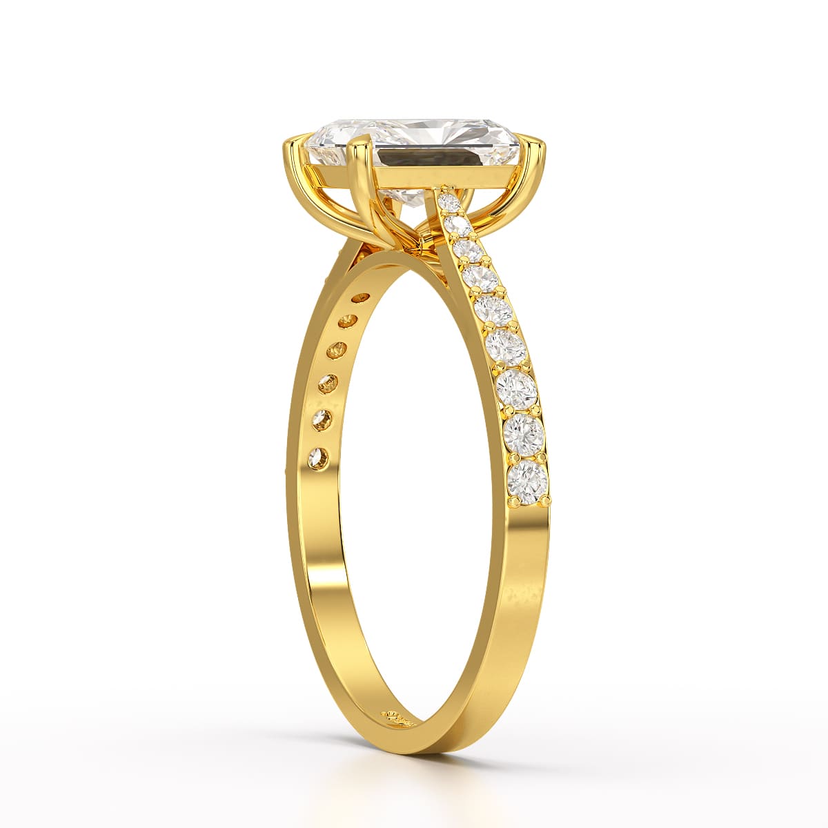 2.28 CT Solitaire Emerald Cut Lab Diamond Ring