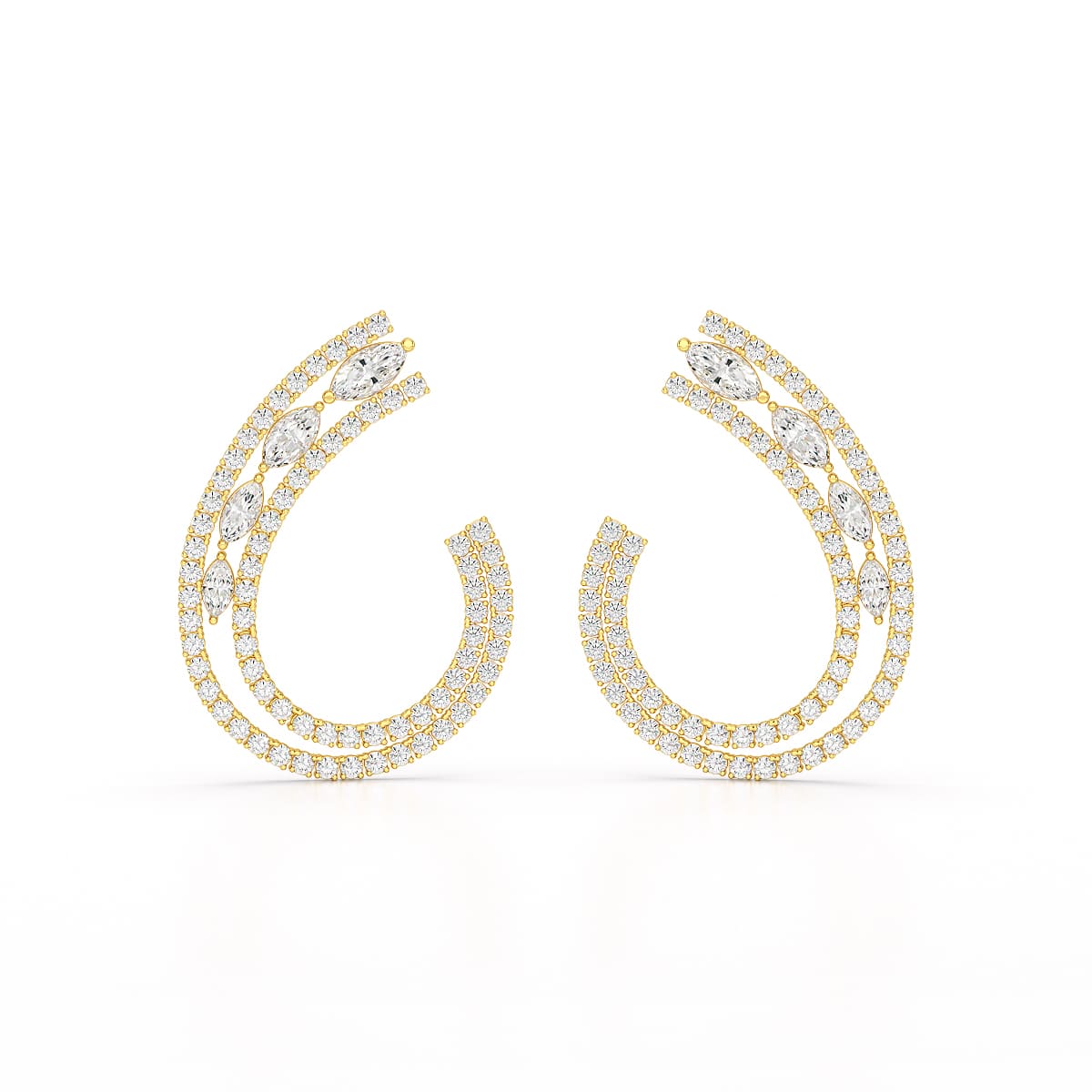 2.2 CT Lab Diamond Marquise Cut Stud Earrings