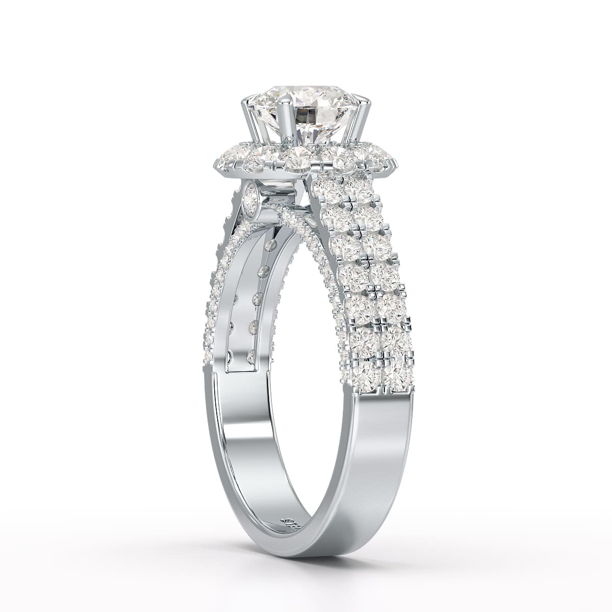 2.32 CT Halo Lab Diamond Engagement Ring