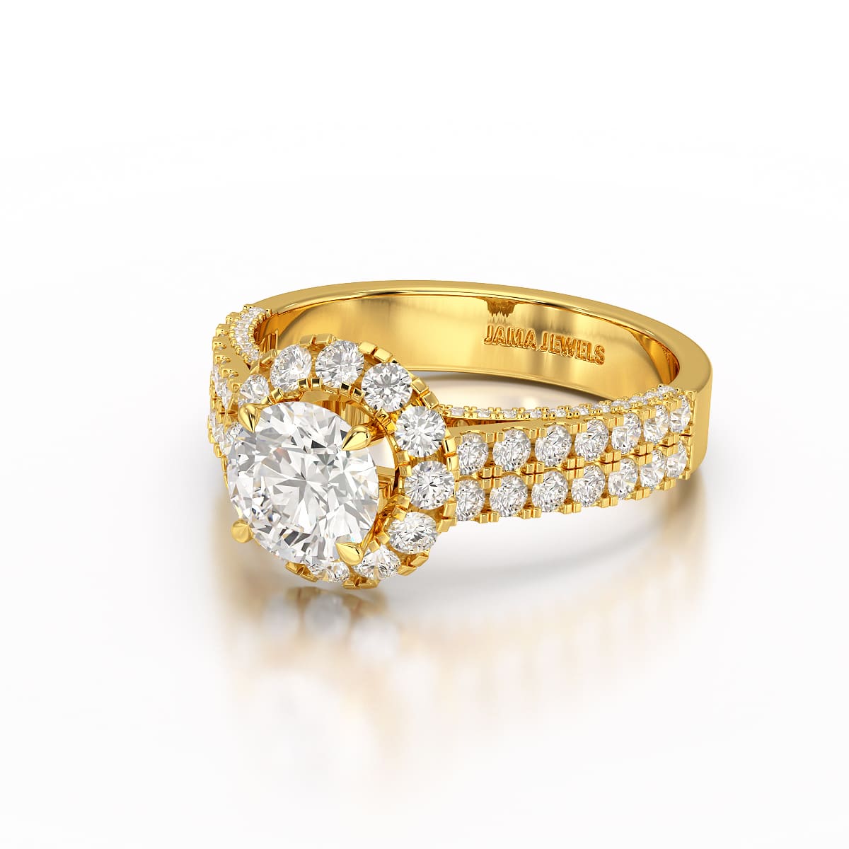 2.32 CT Halo Lab Diamond Engagement Ring