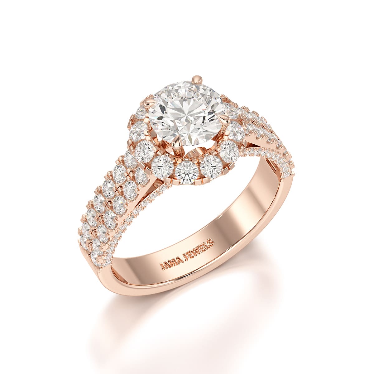 2.32 CT Halo Lab Diamond Engagement Ring