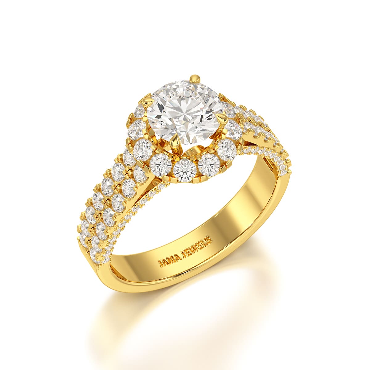 2.32 CT Halo Lab Diamond Engagement Ring