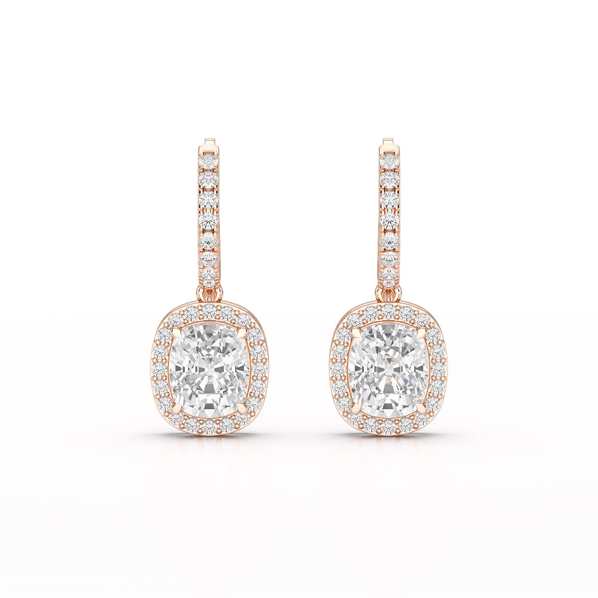 2.34 CT Lab Diamond Dangle Hoop Earrings