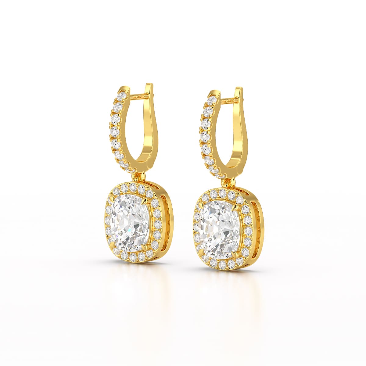 2.34 CT Lab Diamond Dangle Hoop Earrings