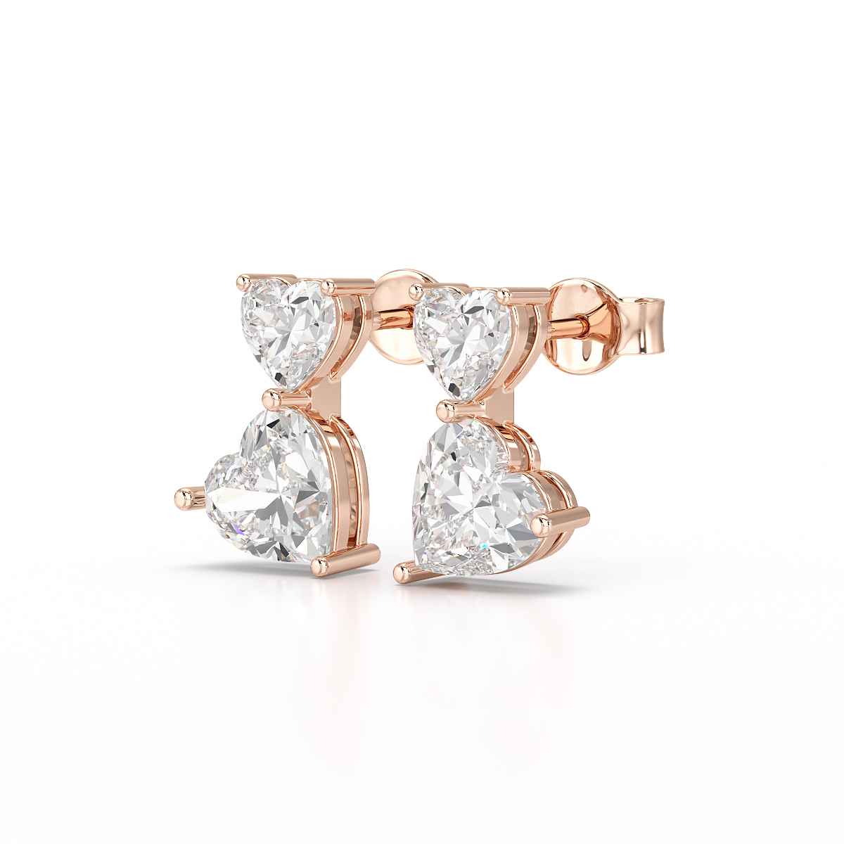 2.34 CT Lab Diamond Heart Cut Earrings