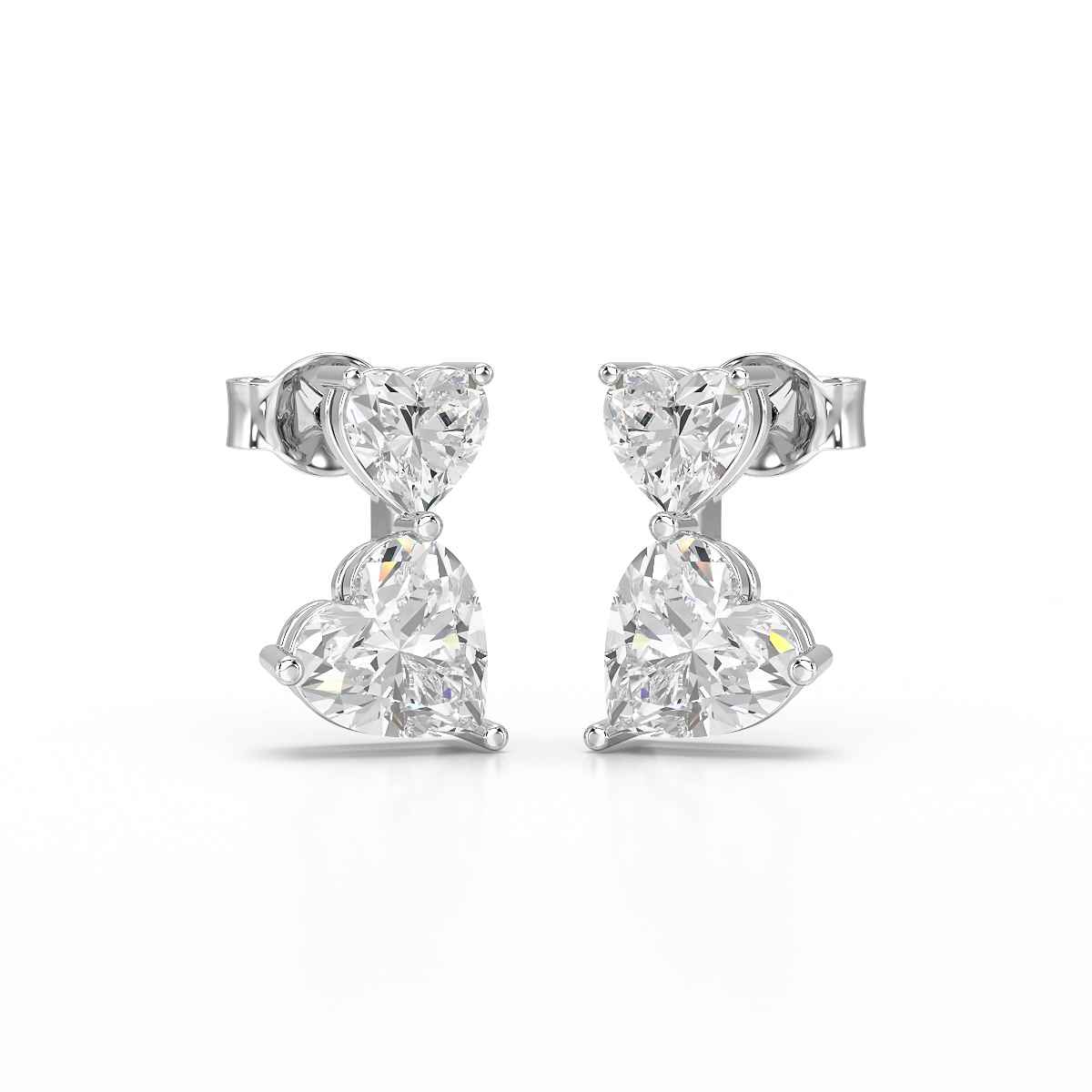 2.34 CT Lab Diamond Heart Cut Earrings