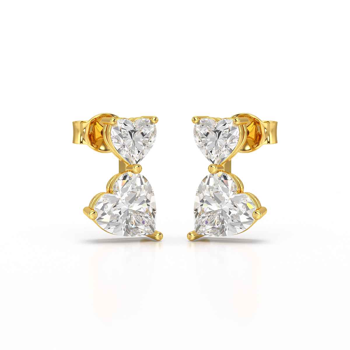 2.34 CT Lab Diamond Heart Cut Earrings