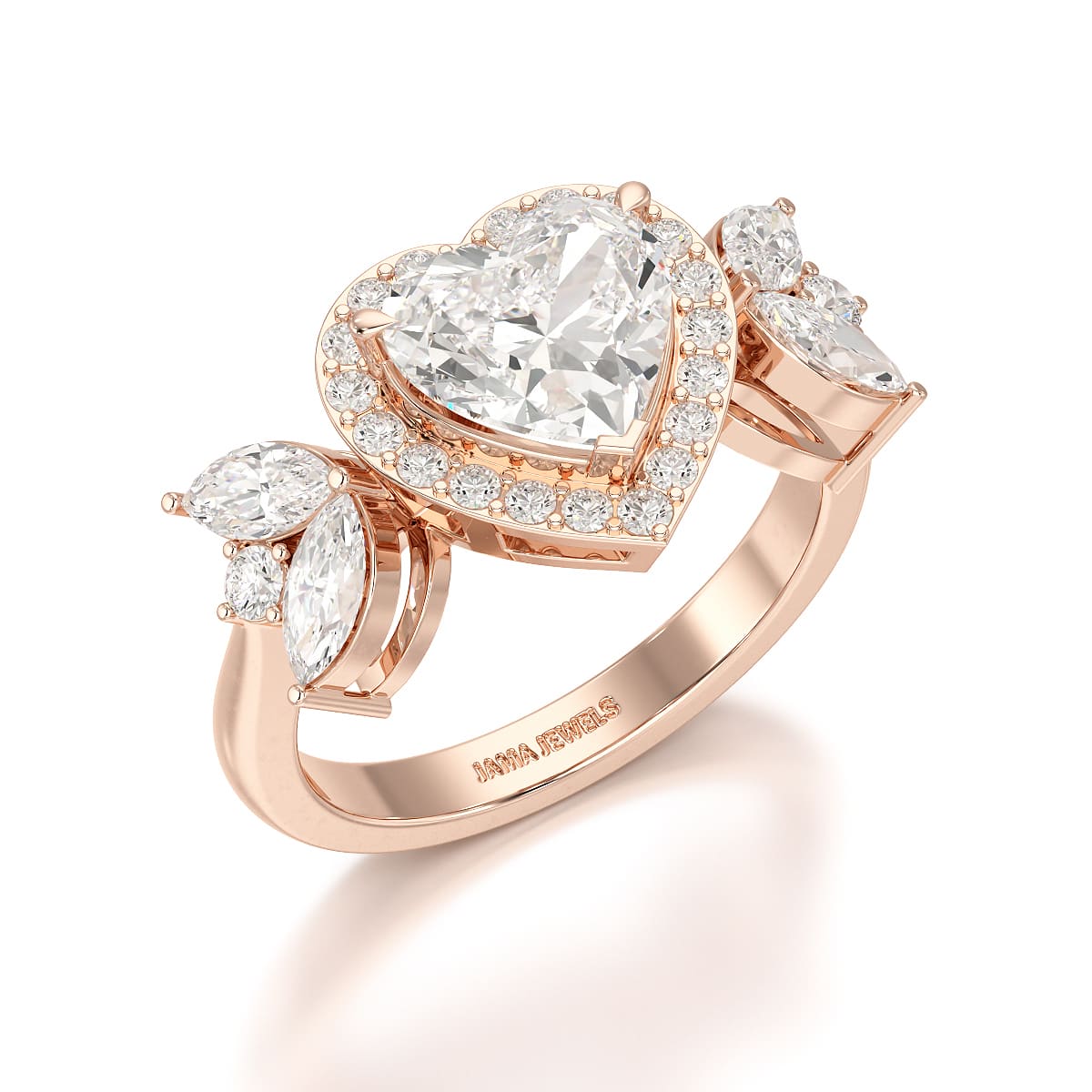 2.41 CT Lab Diamond Heart Cut Halo Ring