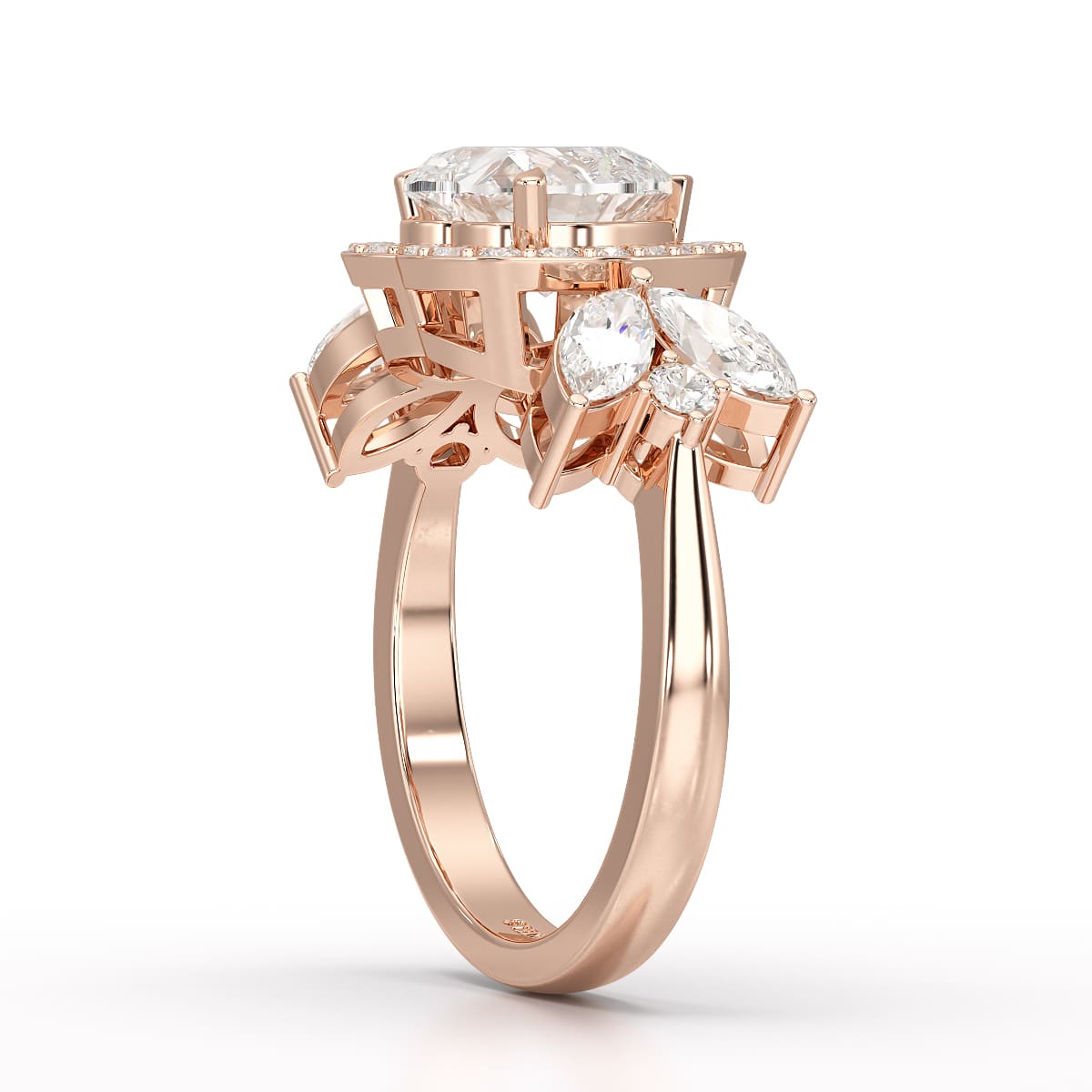 2.41 CT Lab Diamond Heart Cut Halo Ring