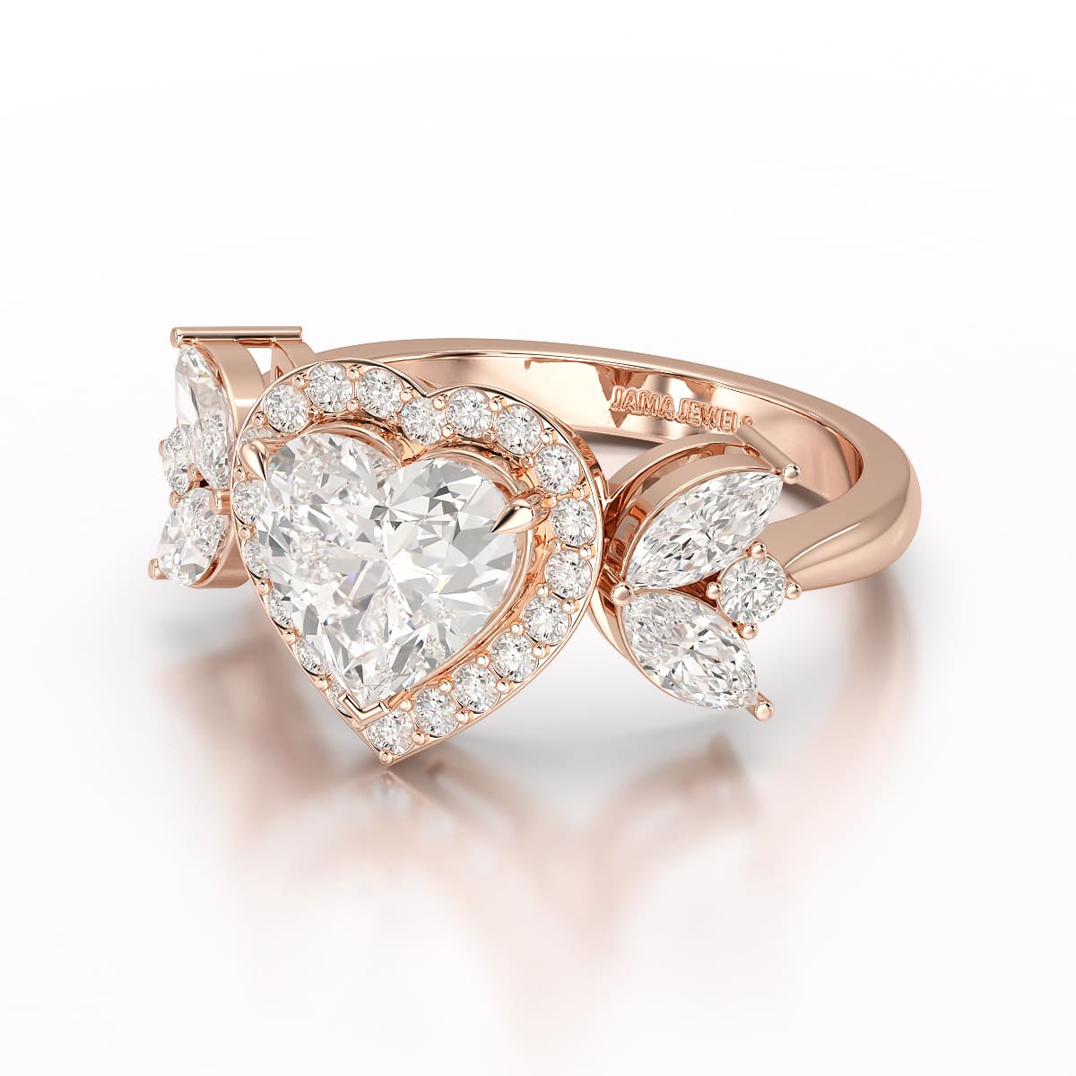 2.41 CT Lab Diamond Heart Cut Halo Ring