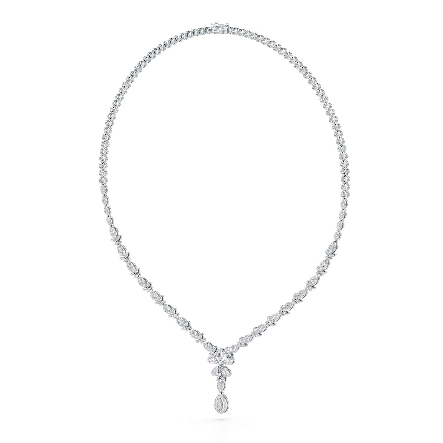2.5 CT Baguette Cut Lab Grown Diamond Necklace