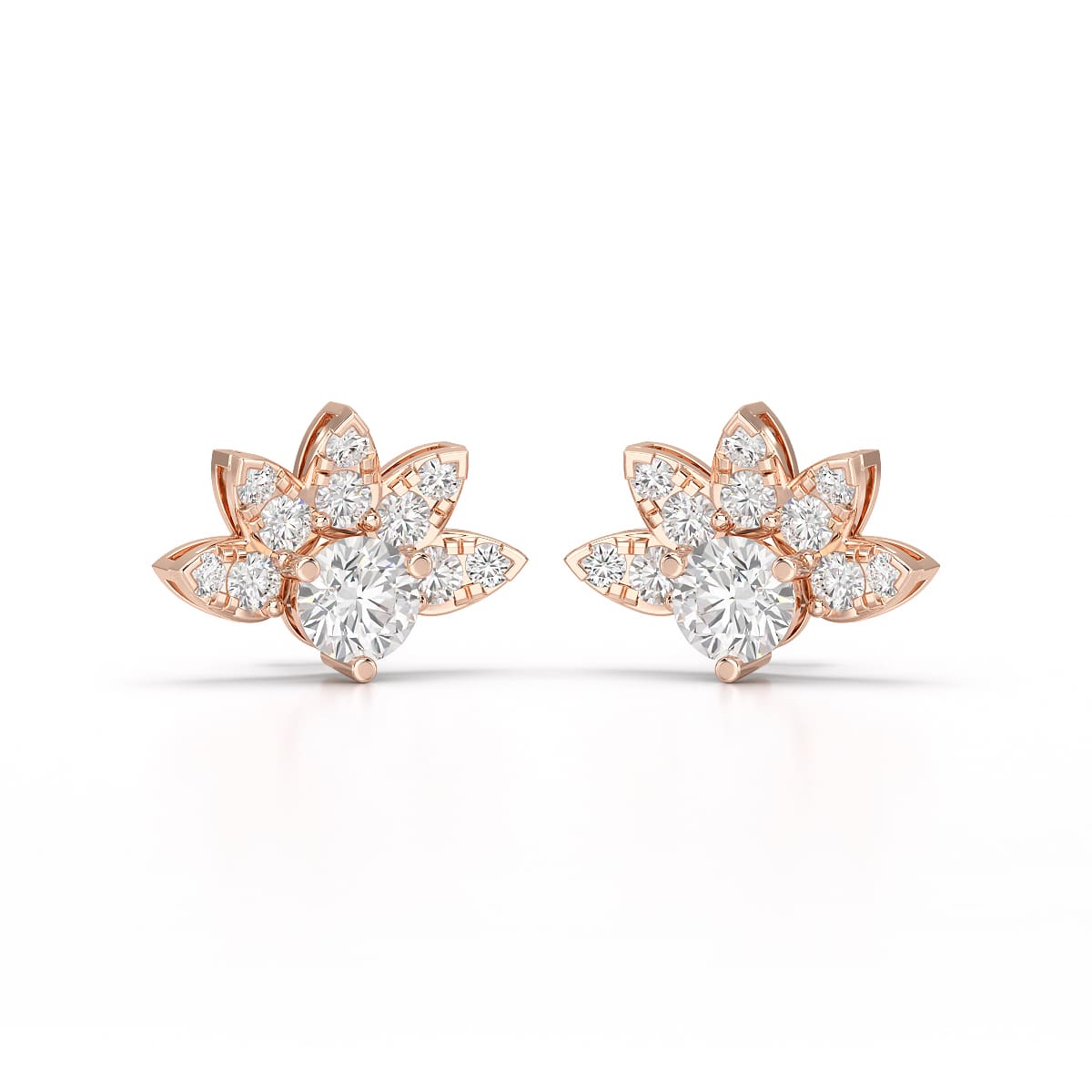 2.6 CT Lab Diamond Round Cut Stud Earrings